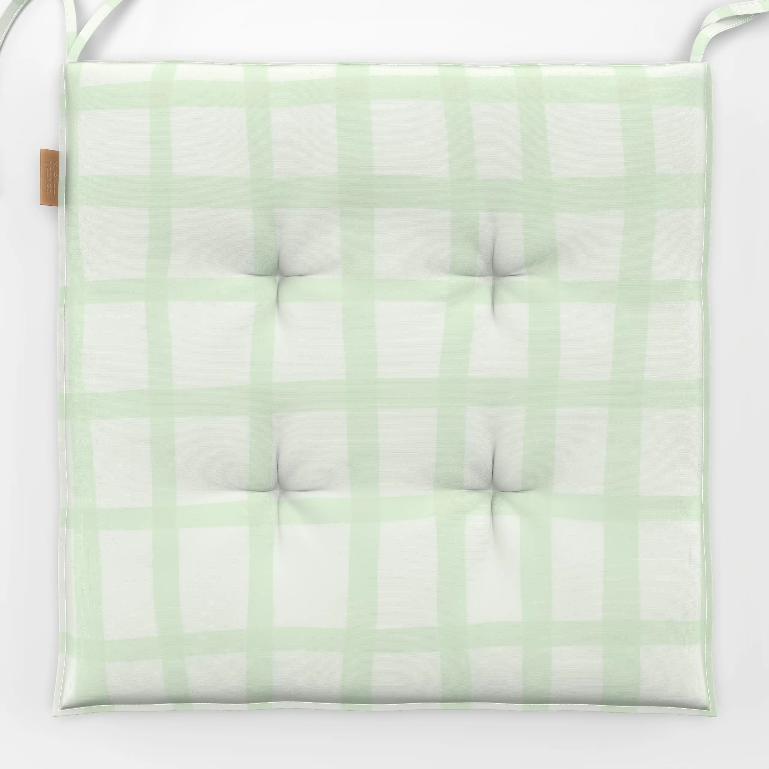 Sitzkissen Karo Gemalt Grün - Lucky Me - Frühling, Symbole & Muster, Ostern - von „Monika Strigel"; organisch, mint, handgem...
