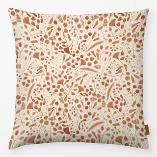 Kissen Herbstlaub Offwhite Rostbraun