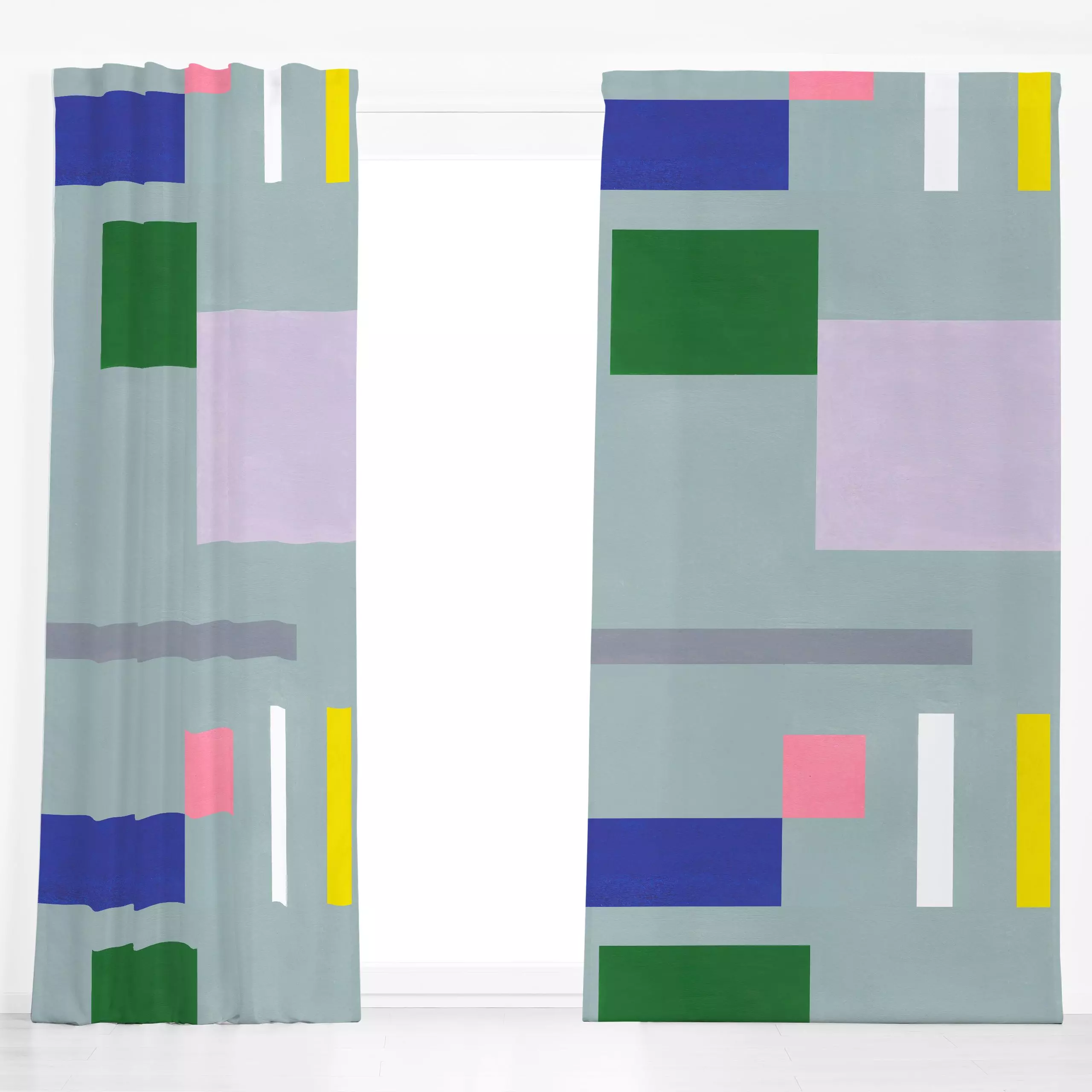 Dekovorhang Surfaces Colorees 04 - Symbole & Muster - von „Iris Knabenschuh Textildesign"; Muster, minimal, graphisch, forme...