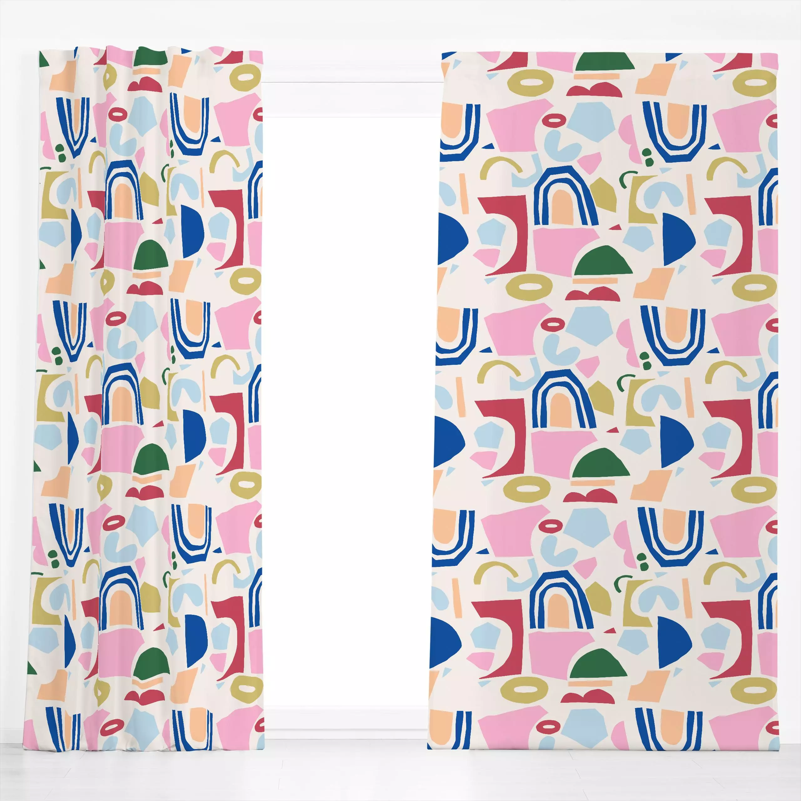 Dekovorhang Cut Out Collage - Symbole & Muster - von „Lisa Jasmin Bauer"; abstrakt, Collage, Papier, verspielt, schnipsel, c...