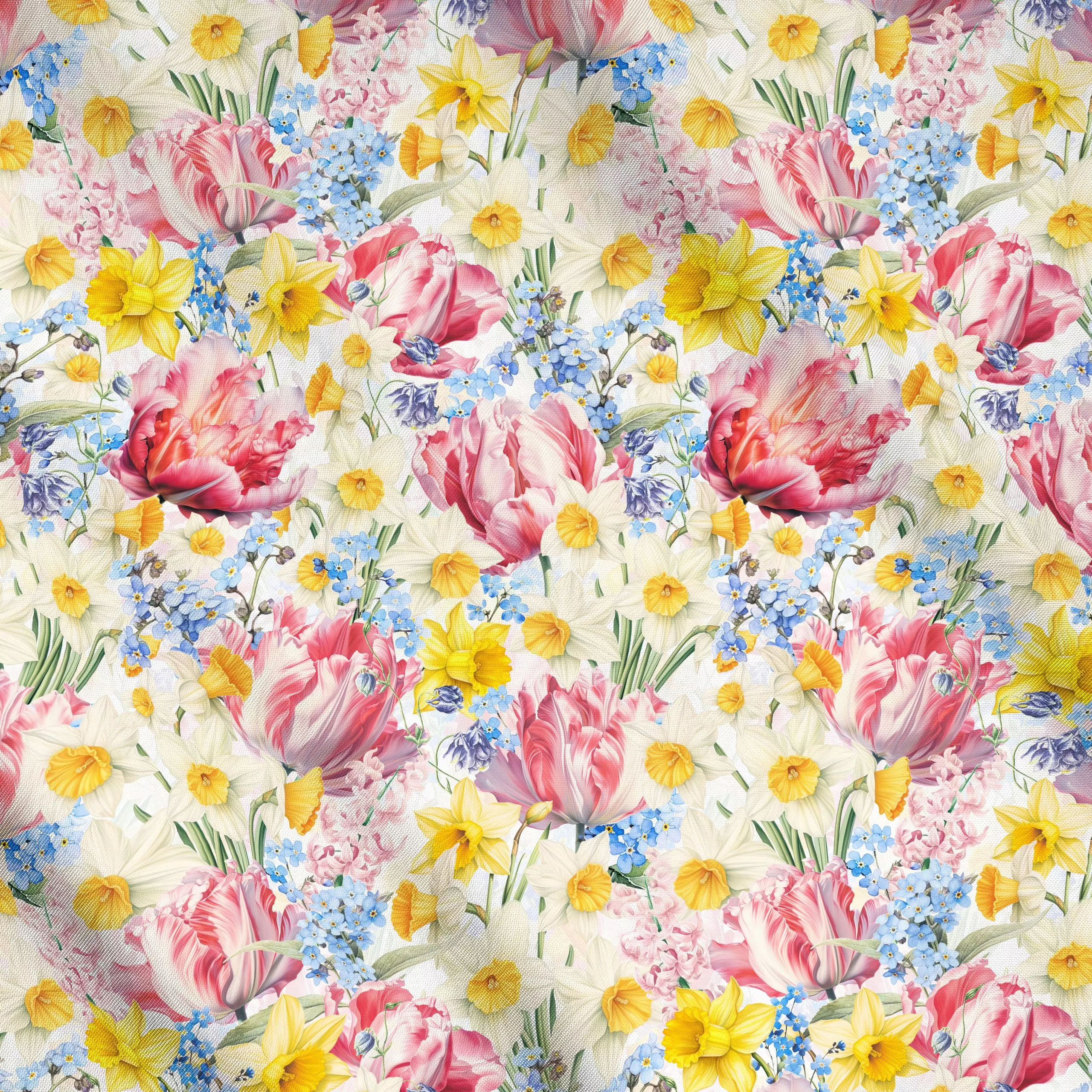 Meterware Bunte Tulpen Wiese 1, Blumen, von Uta Naumann