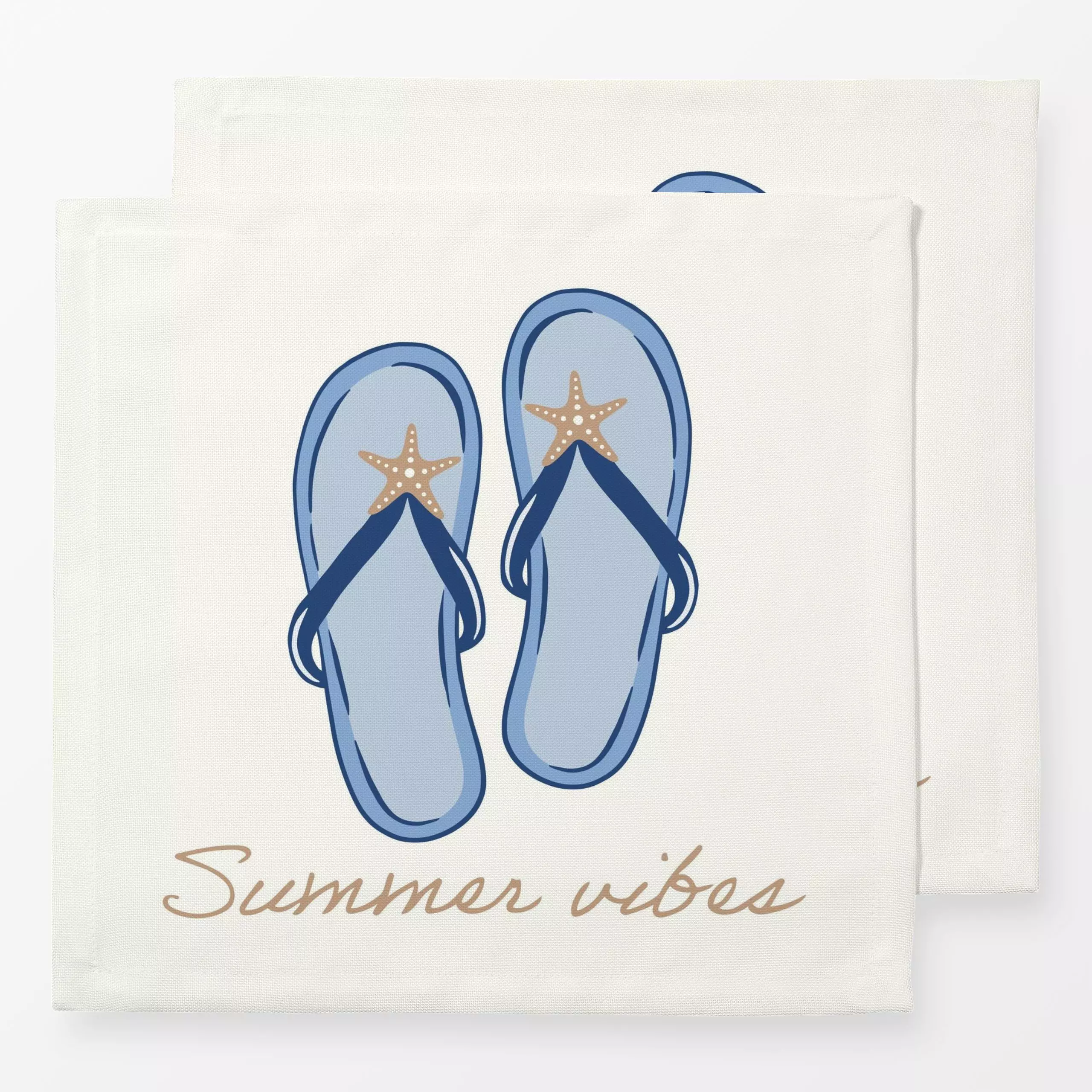Servietten summer vibes flip flops - Sommer, Sprüche & Schriftzüge - von „Vivian Hasenclever"; Strand, Beach, Sommerlich, be...