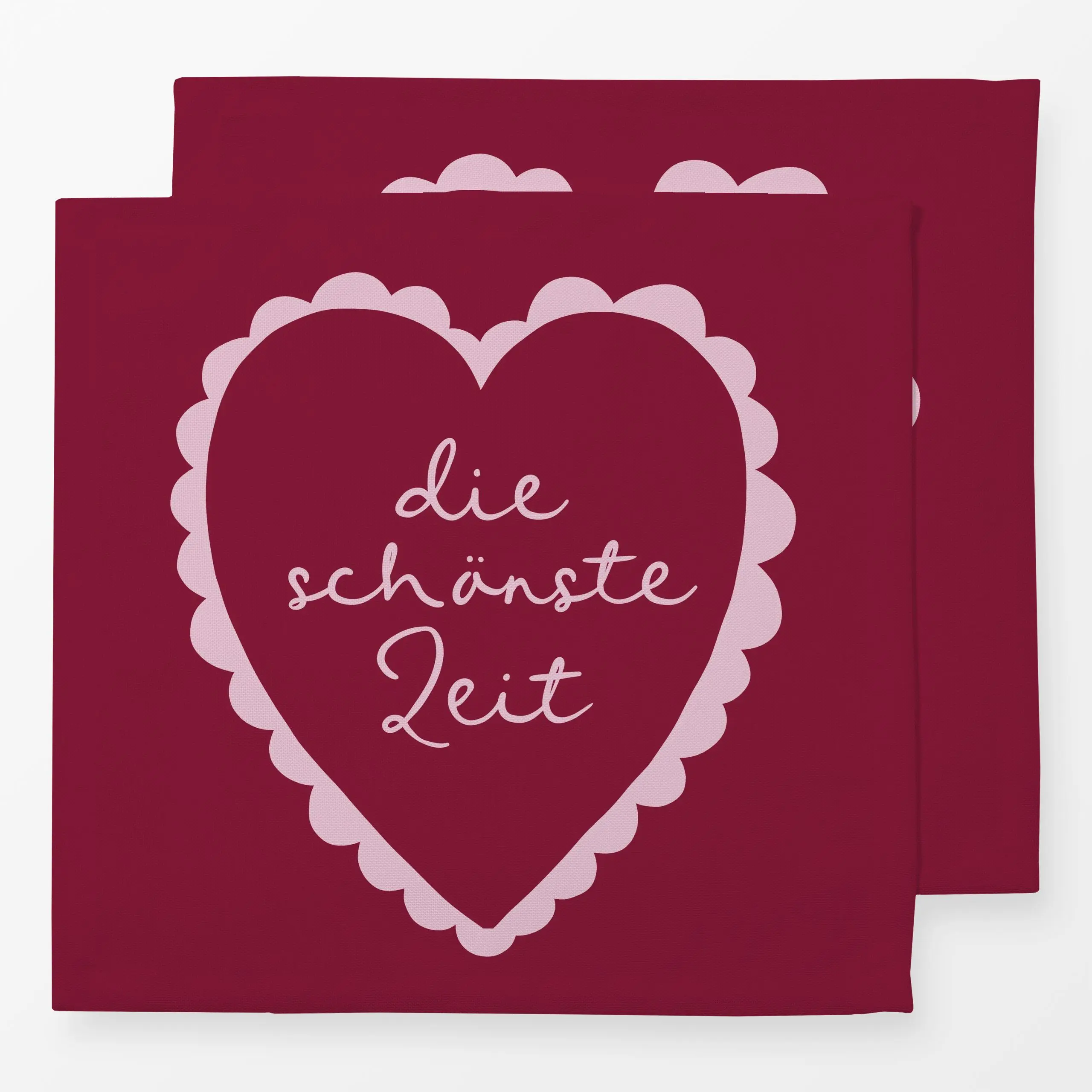 Servietten Herz schönste Zeit rot - Sprüche & Schriftzüge, Weihnachten, Winter - von „Studio Kesse"; Weihnachten, niedlich, ...