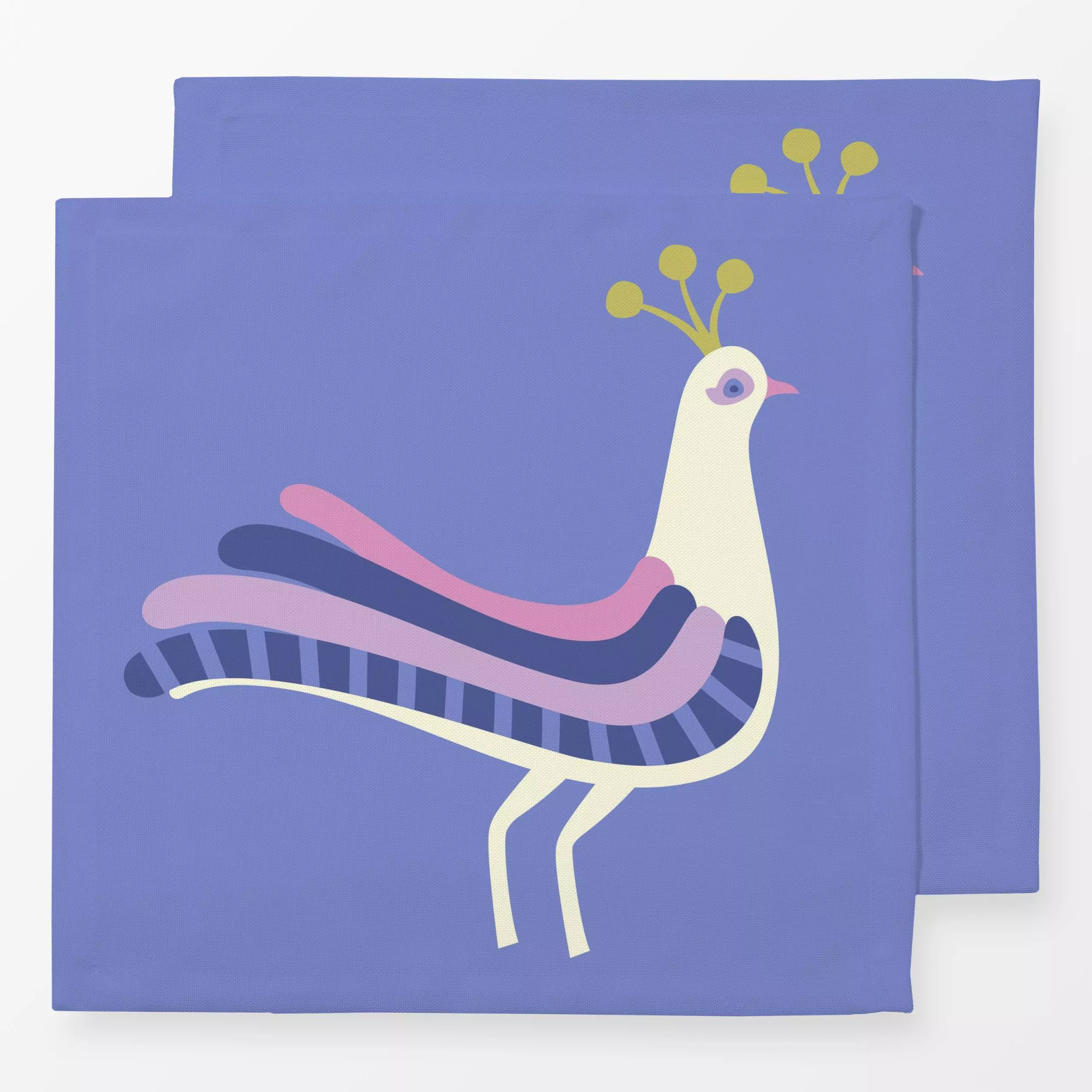 Servietten Farbfreude Pfau 1 - Frühling, Tiere - von „Primus Pattern"; Pfau, Sommer, Nostalgie, folklore, Folkart, DopamineD...