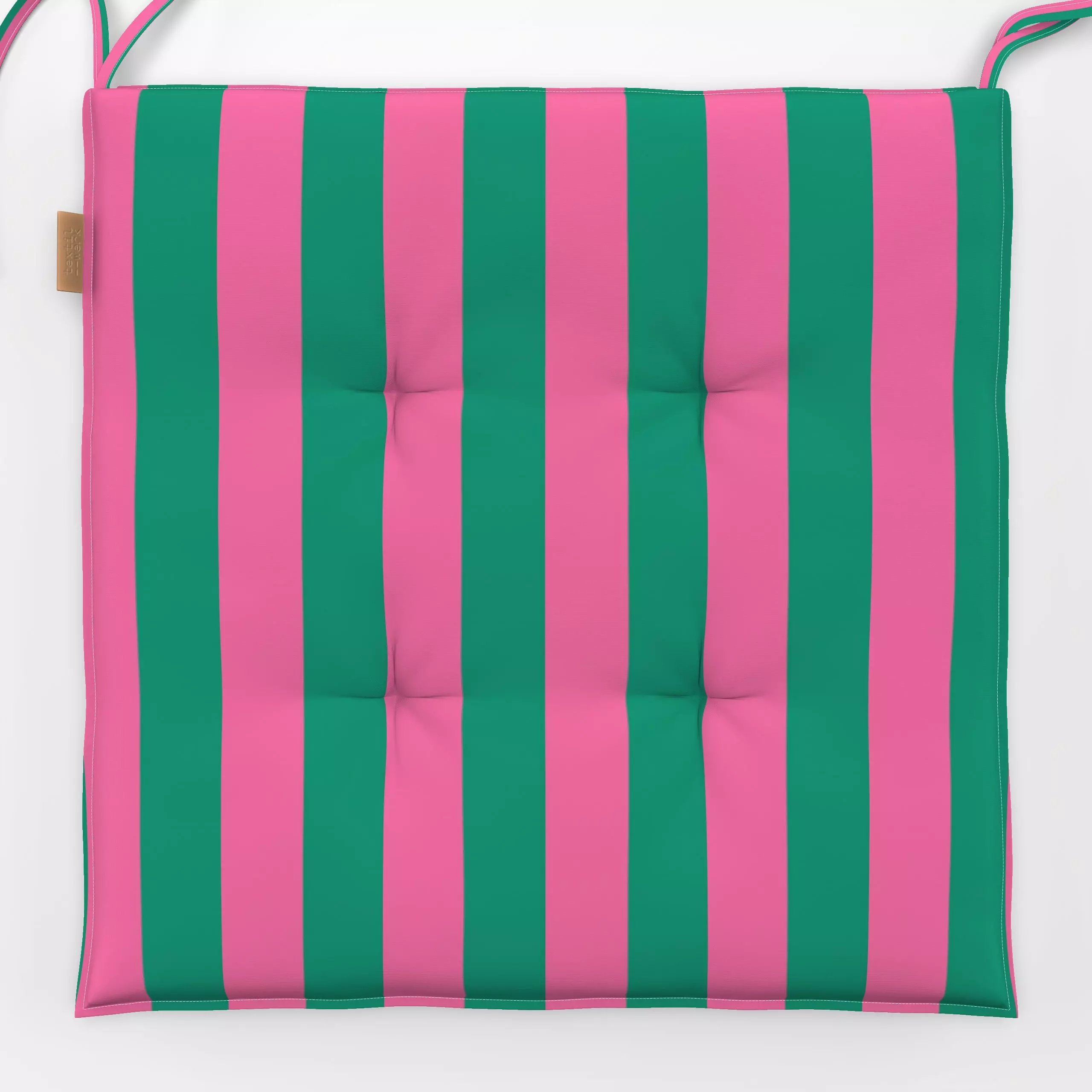 Sitzkissen Stripes Pink Green - Sommer, Symbole & Muster - von „textilwerk"; Illustration, Sommer, trend, pink, bunt, gesche...