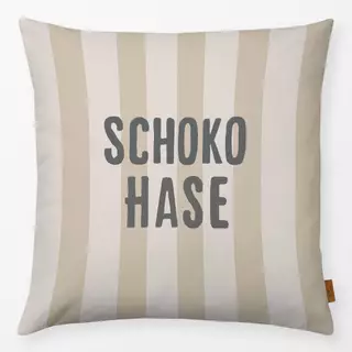 Kissen Schoko Hase Auf Beige