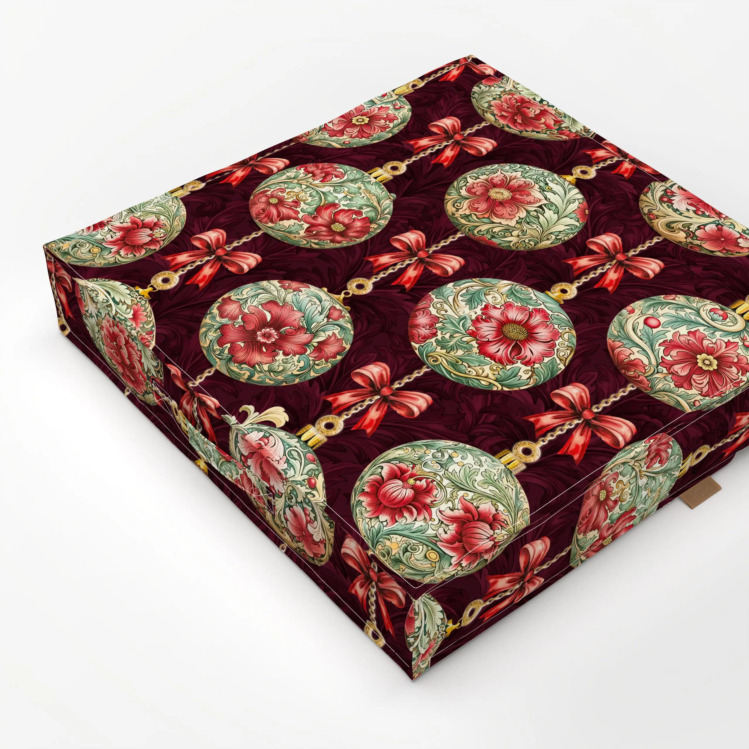 Bodenkissen Vintage Christmas Red - Weihnachten - von „Andrea Haase"; vintage, Weihnachtsdeko, christbaumschmuck, Christbaum...