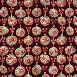 Meterware Vintage Christmas Red