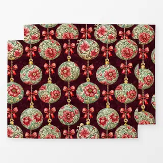 Tischset Vintage Christmas Red