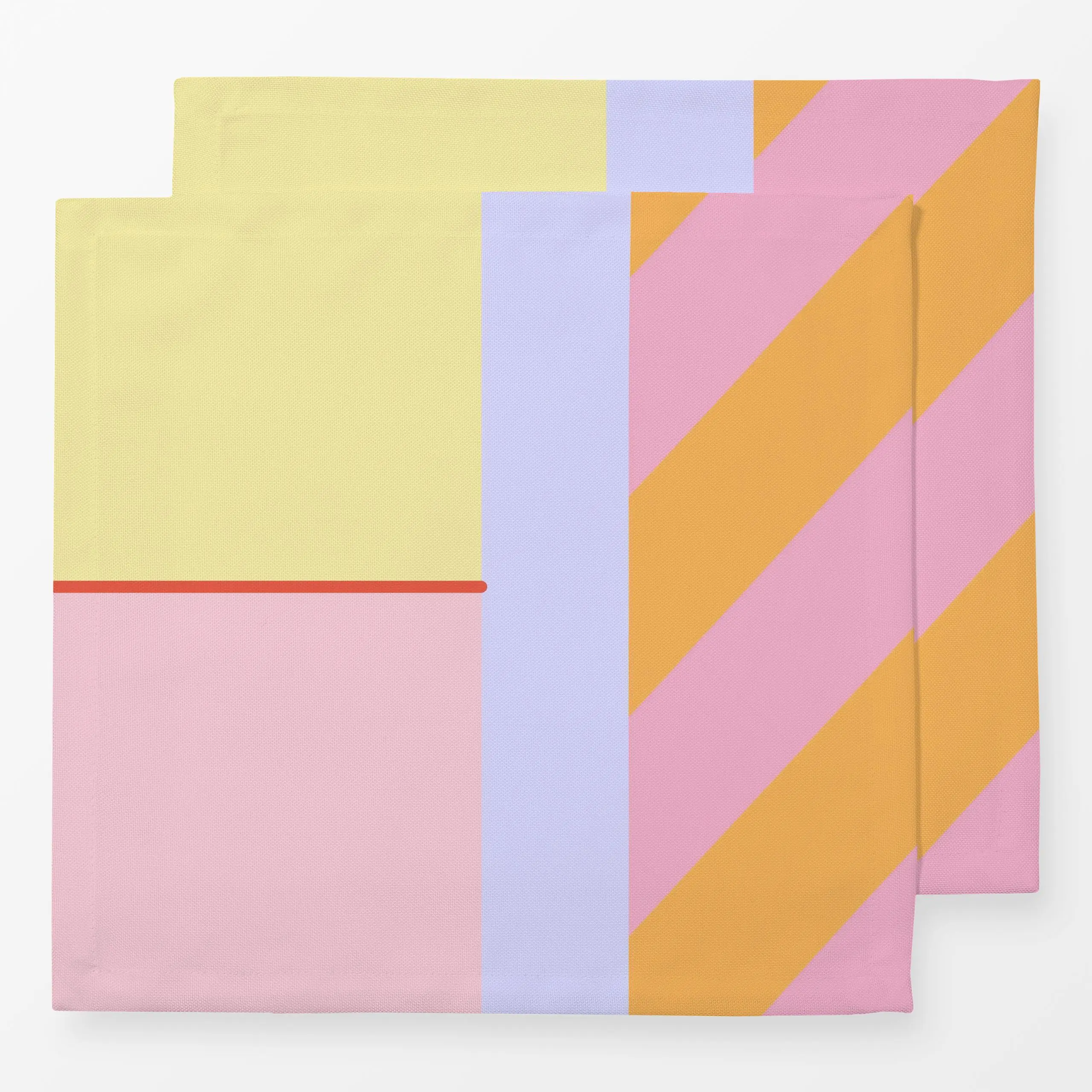 Servietten Colourful Summer Checks - Symbole & Muster - von „Ines Keck"; Muster, Linien, Streifen, Sommer, Karo, gestreift, ...