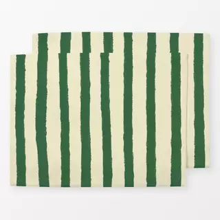 Tischset Steifen dunkelgrün