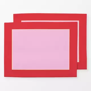 Tischset Blockrahmen rosa rot