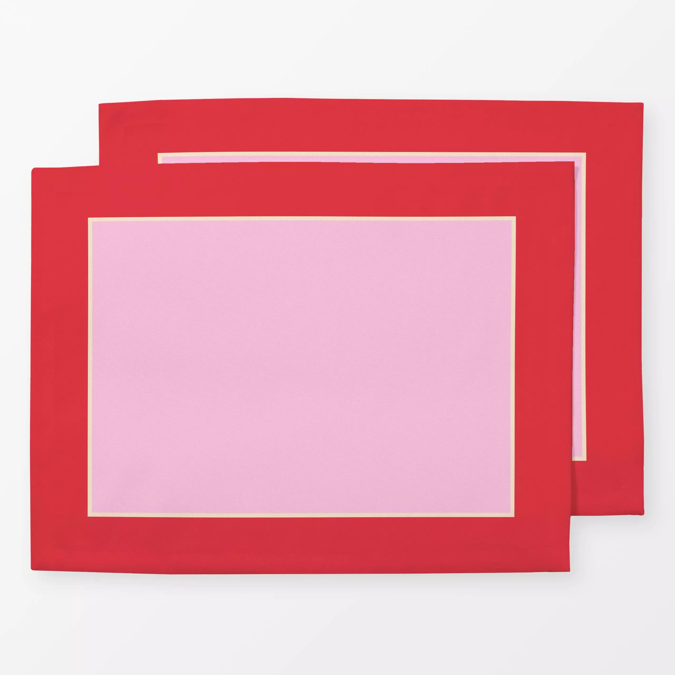 Tischset Blockrahmen rosa rot - Symbole & Muster - von „Julia Schumacher"; grafisch, Rechteck, eckig, Weihnachtsbaeckerei, r...