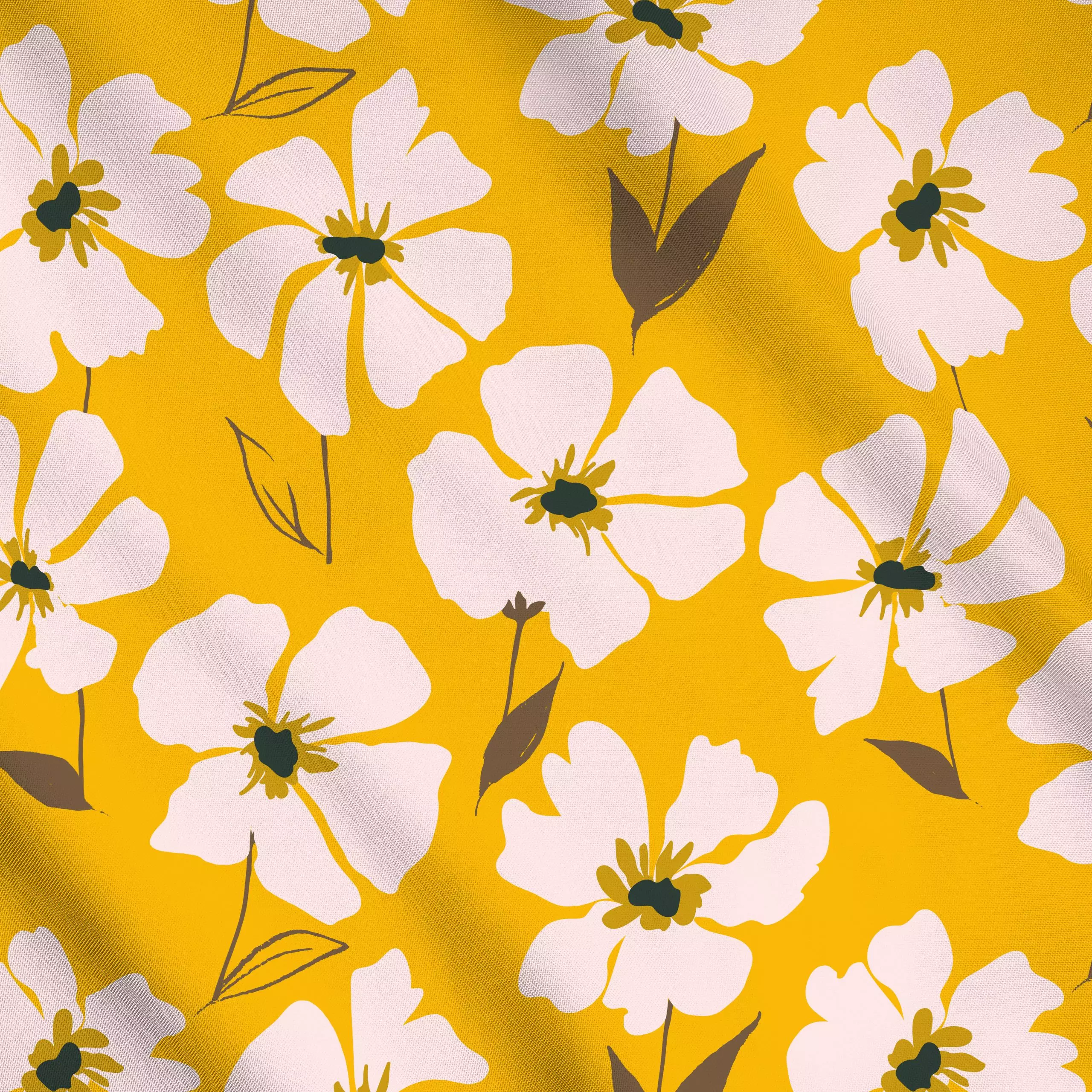 Meterware Sonnen Garten - Blumen & Florales, Sommer, Pflanzen & Botanik - von „Uta Naumann"; boho, abstrakt, Blumen, Retro, ...