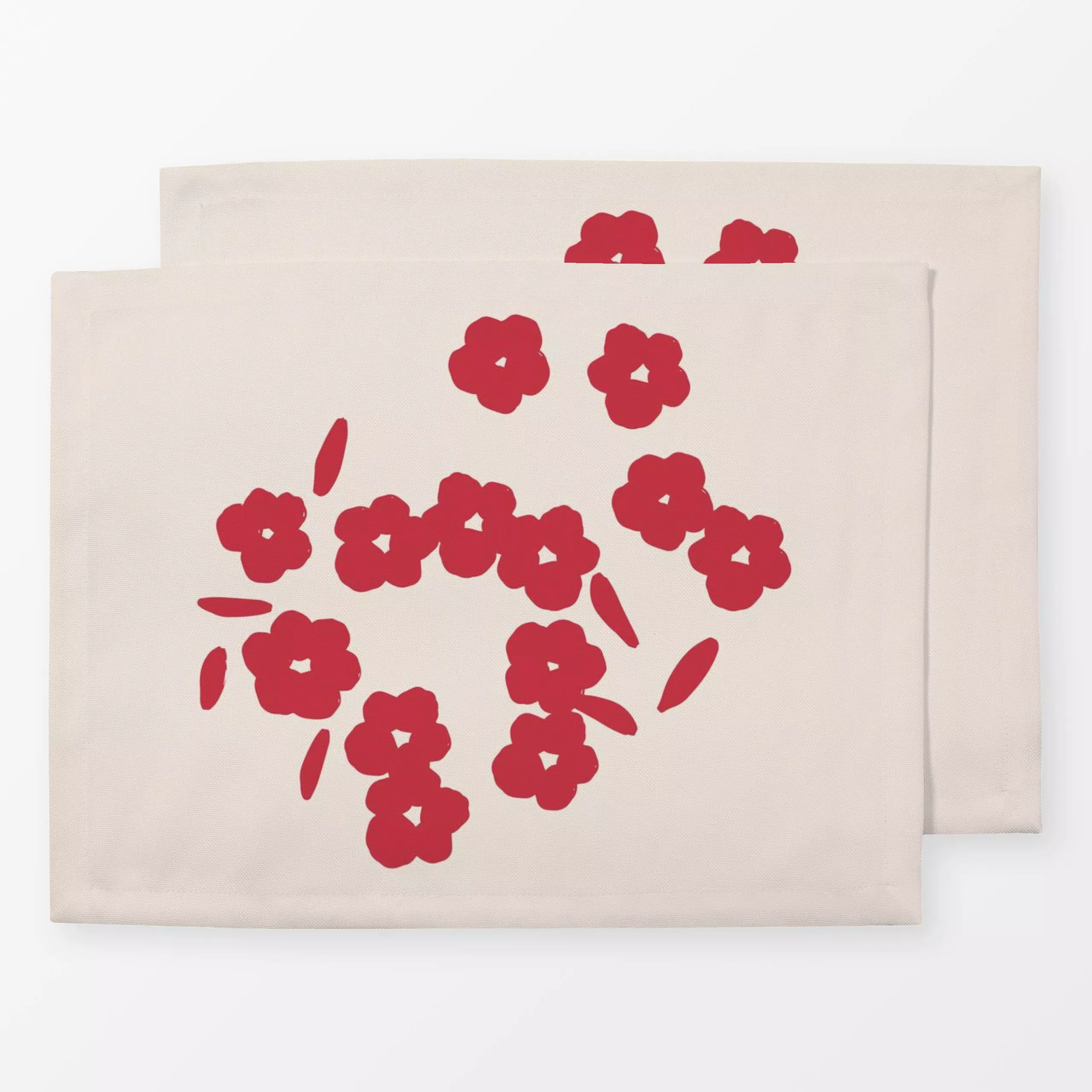 Tischset Red Flowers - Blumen & Florales, Frühling, Anlässe, Ostern - von „Kruth Design"; Blumen, Sommerblumen, Sommer, Oste...