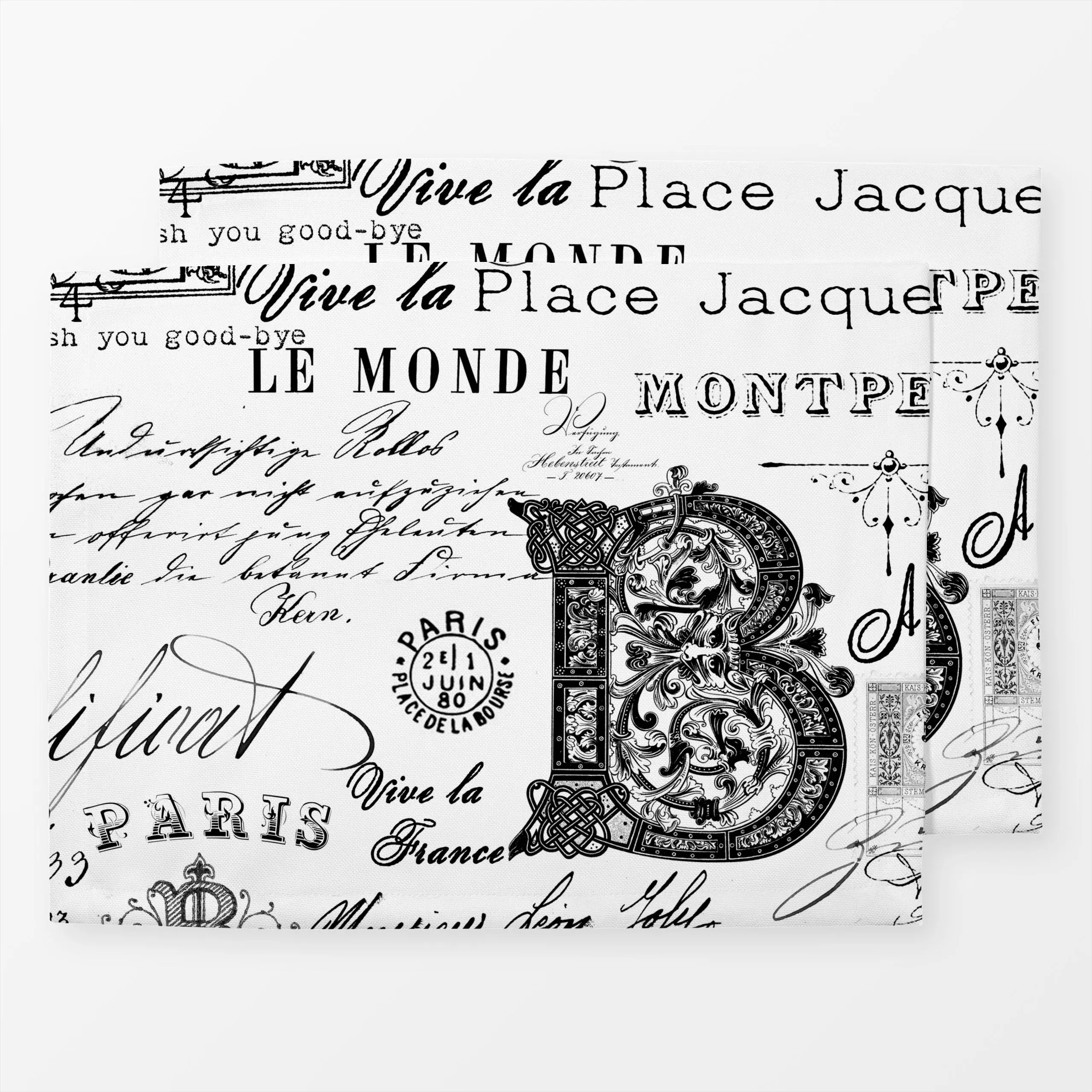 Tischset Old Lettering Vintage B, Spruch, von Andrea Haase