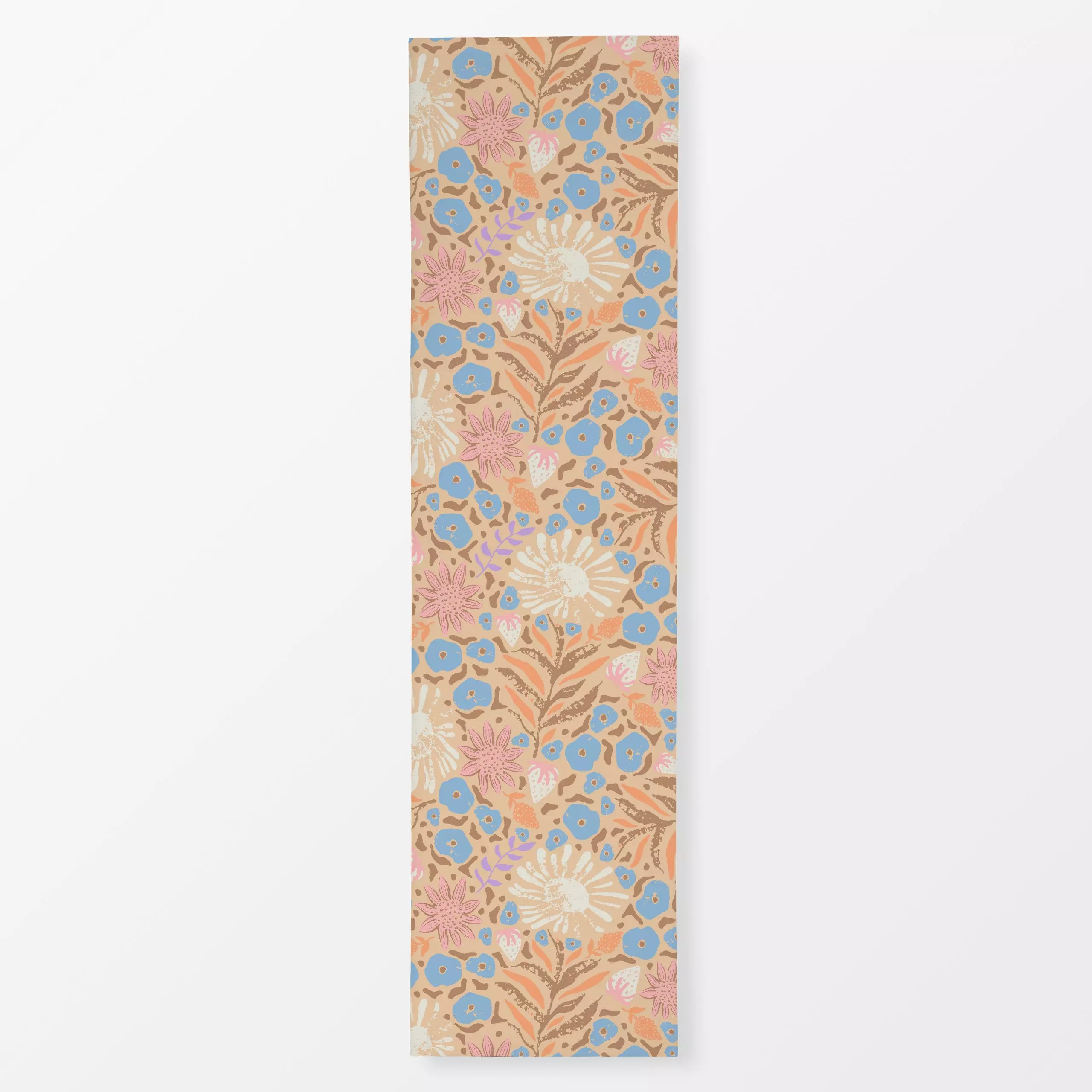 Tischläufer Lana Peach - Blumen & Florales - von „Patries Elisabeth"; rosa, Erdbeeren, floral, blau, vintage, Floral, Himbee...