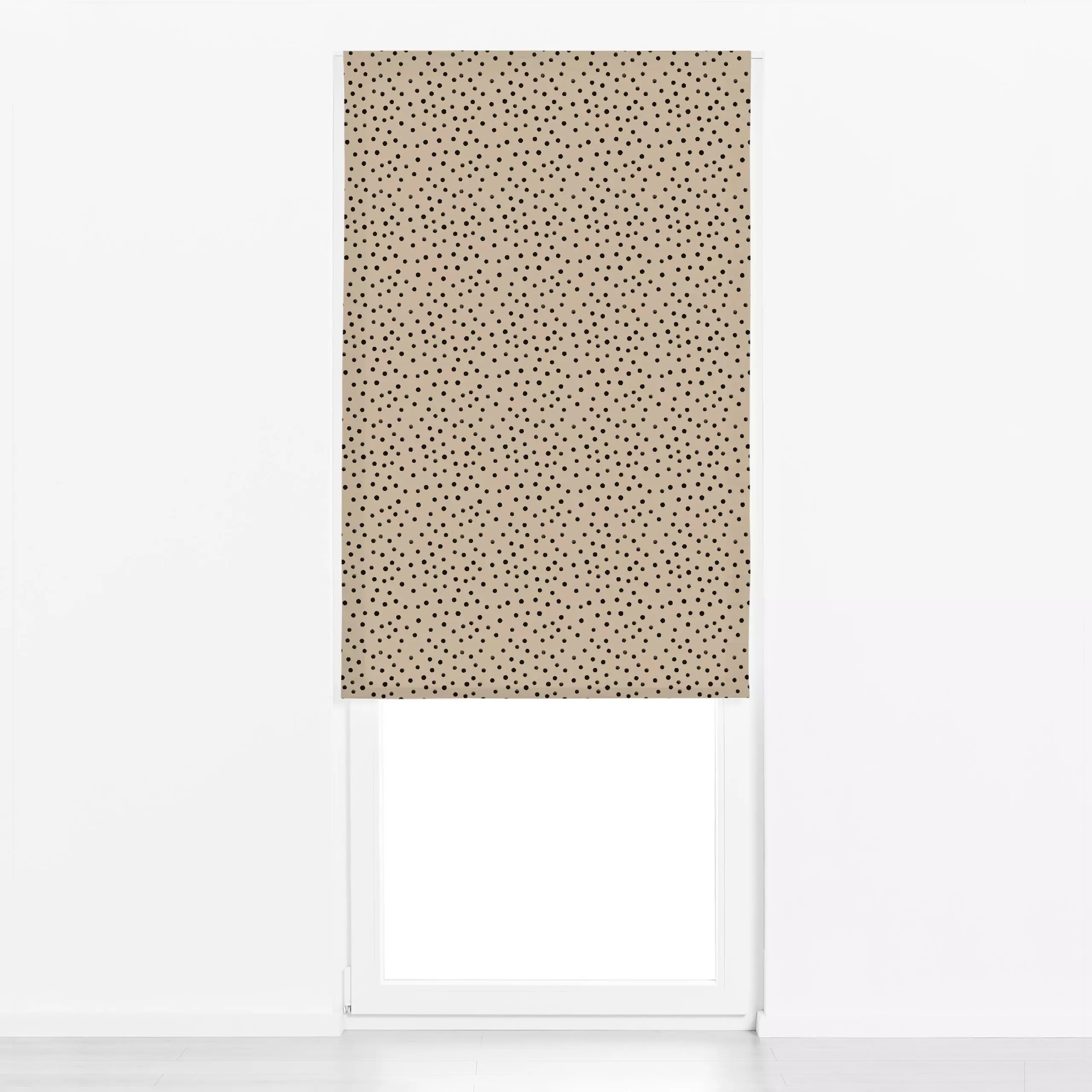 Raffrollo Black Dotty beige - Herbst, Symbole & Muster - von „Julia Schumacher"; boho, Aquarell, minimal, Punkte, Minimalism...