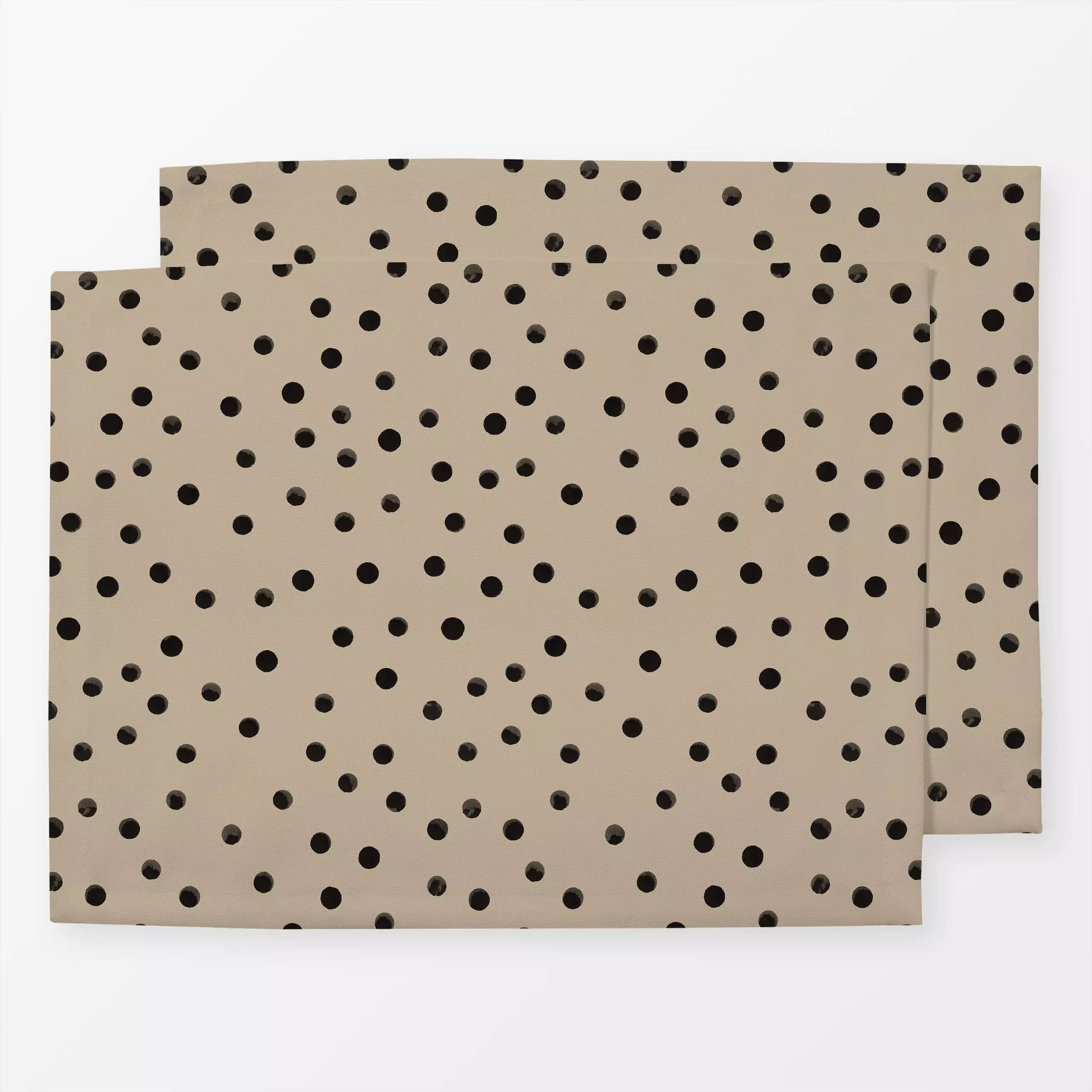 Tischset Black Dotty beige - Herbst, Symbole & Muster - von „Julia Schumacher"; boho, Aquarell, minimal, Punkte, Minimalismu...