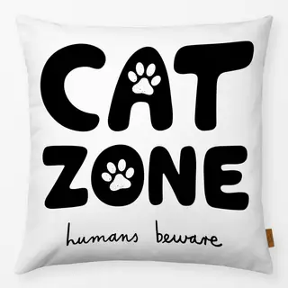 Kissen Cat Zone Wende Schwarzweiß
