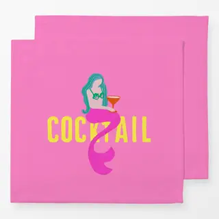 Servietten Meerjungfrau Cocktail Pink