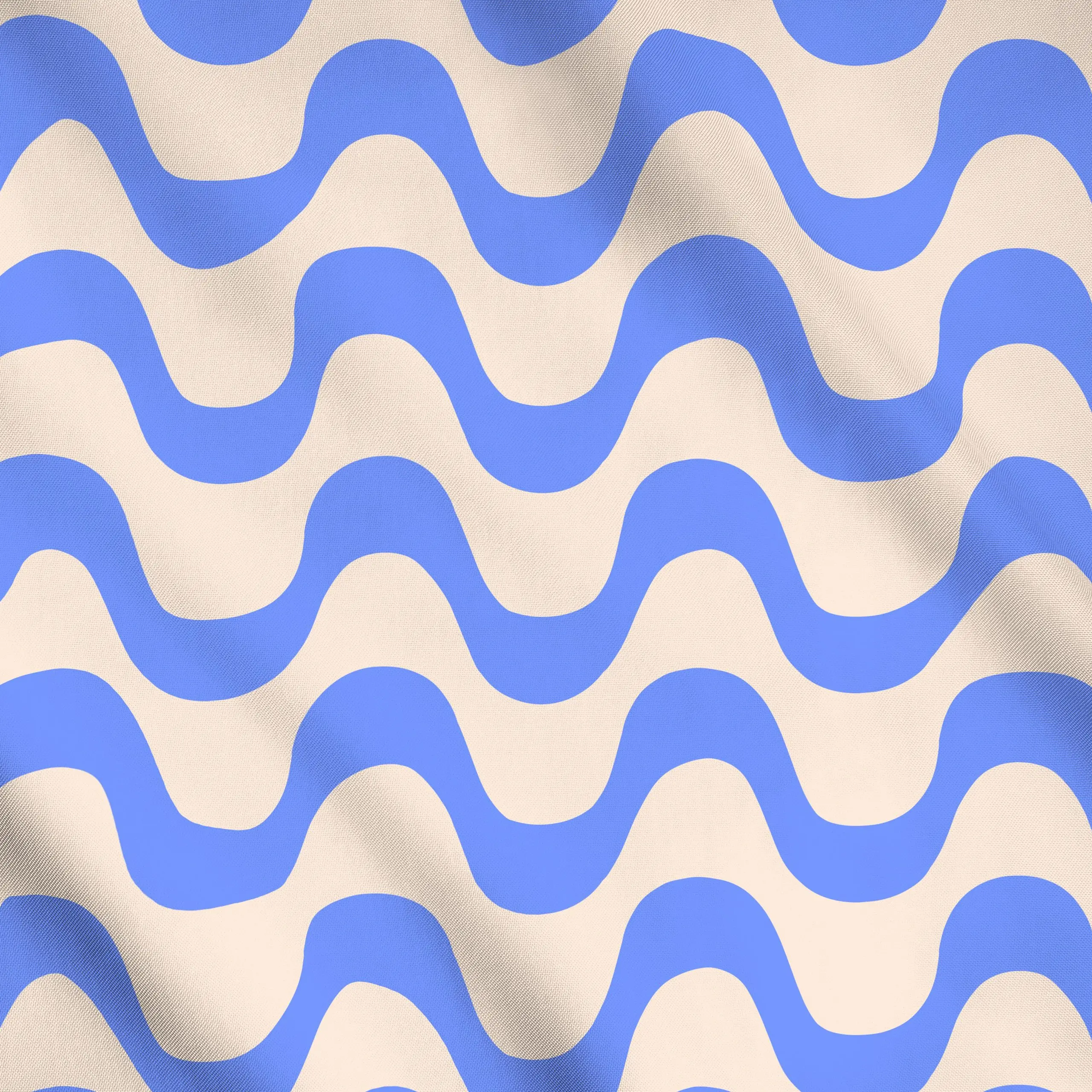 Meterware Welle Blau Copacabana, gemustert, Sommer, von Maren Gross