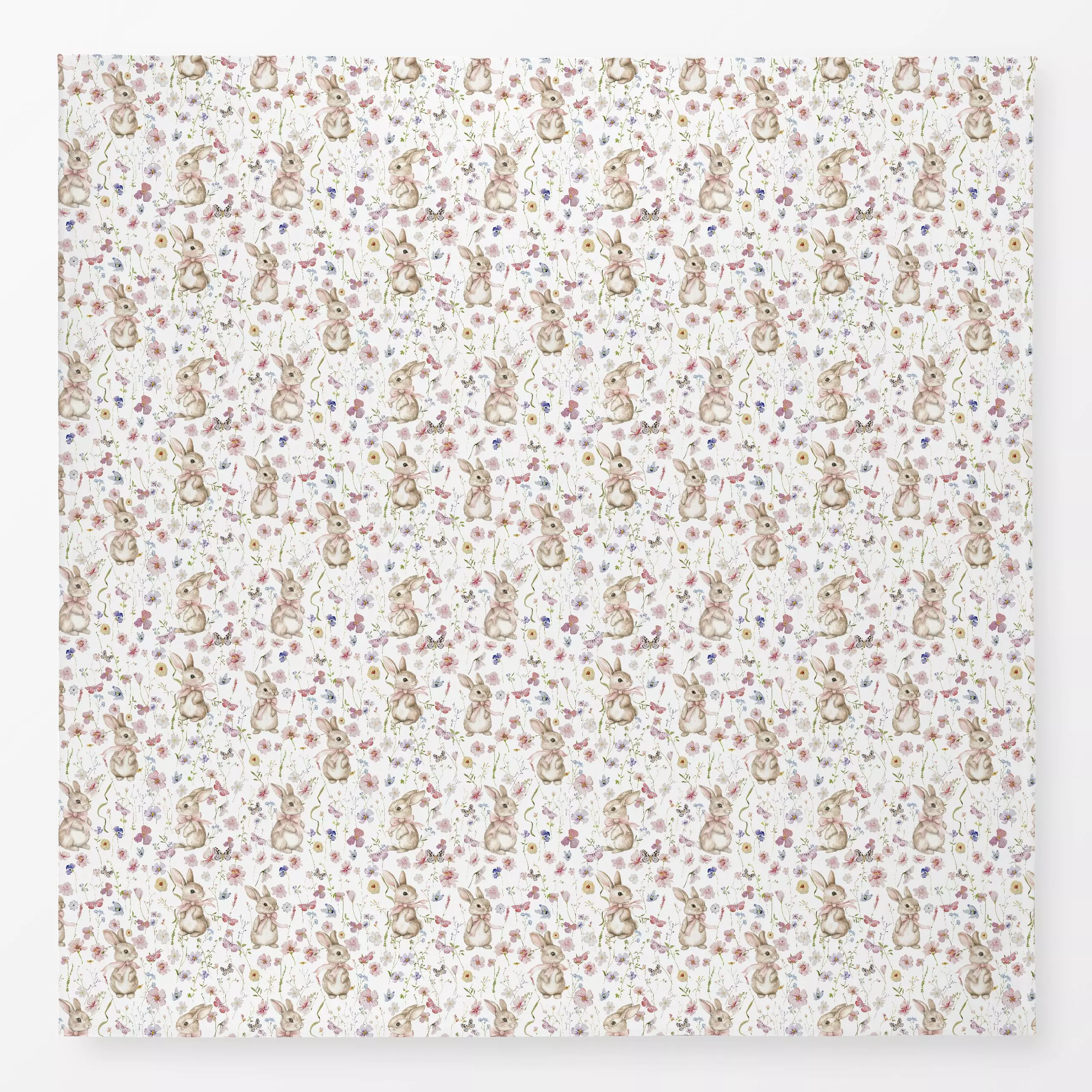 Tischdecke Blumenwiese und Hasen 1, Blumen, Tiere, fürs Kinderzimmer, Ostern, von Uta Naumann