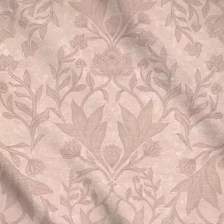 Meterware Rosa Botanisch Florale Damask