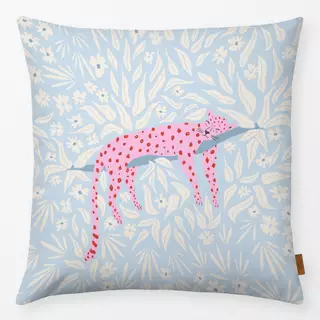 Kissen Sleeping Leopard Light Blue