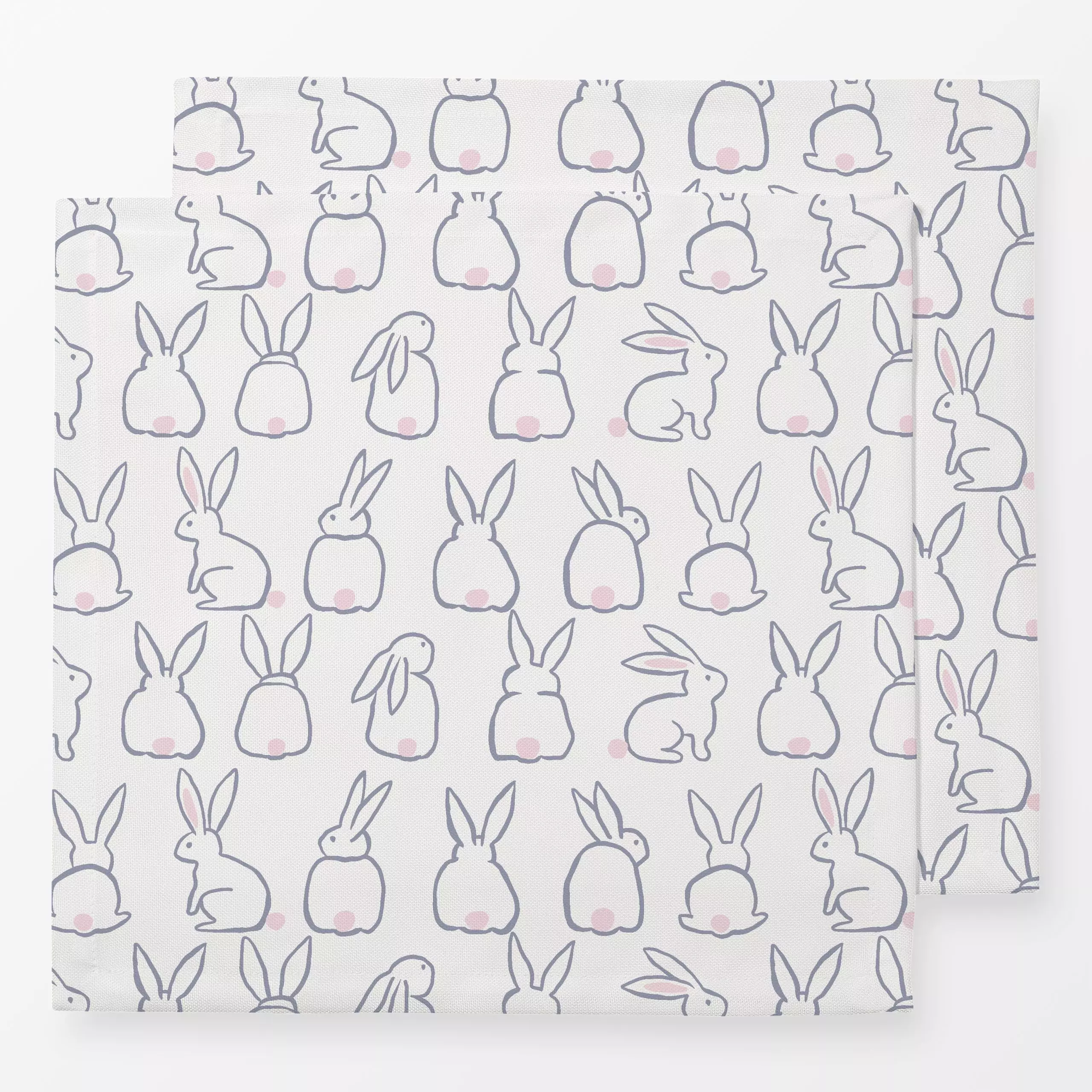 Servietten Häschen Kaninchen Osterhase - Frühling, Tiere, Anlässe, Ostern - von „Studio Kesse"; grau, Hase, Kaninchen, Oster...