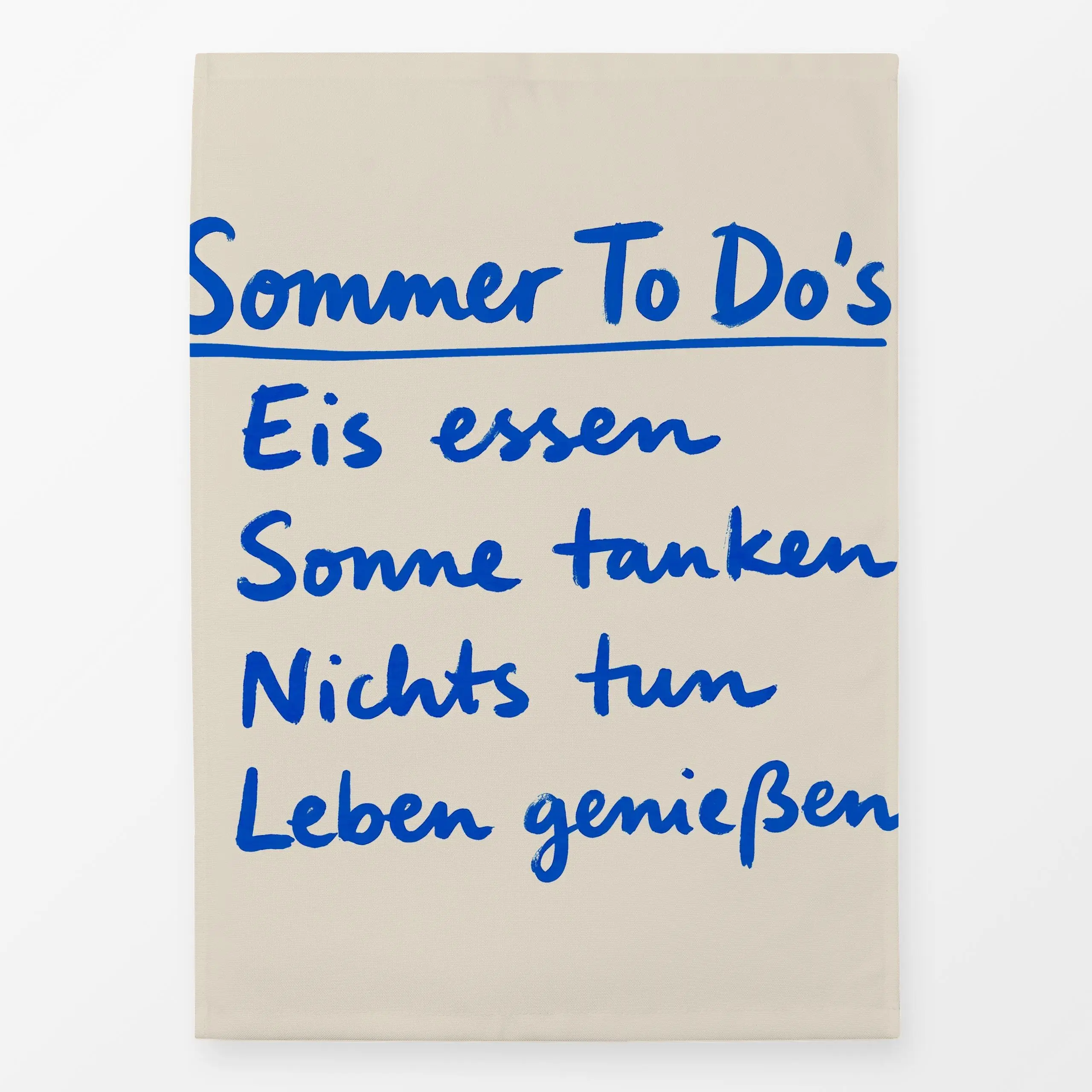 Geschirrtücher Sommer To Dos blau - Sommer, Sprüche & Schriftzüge - von „Studio Kesse"; Sommer, Urlaub, Entspannung, achtsam...