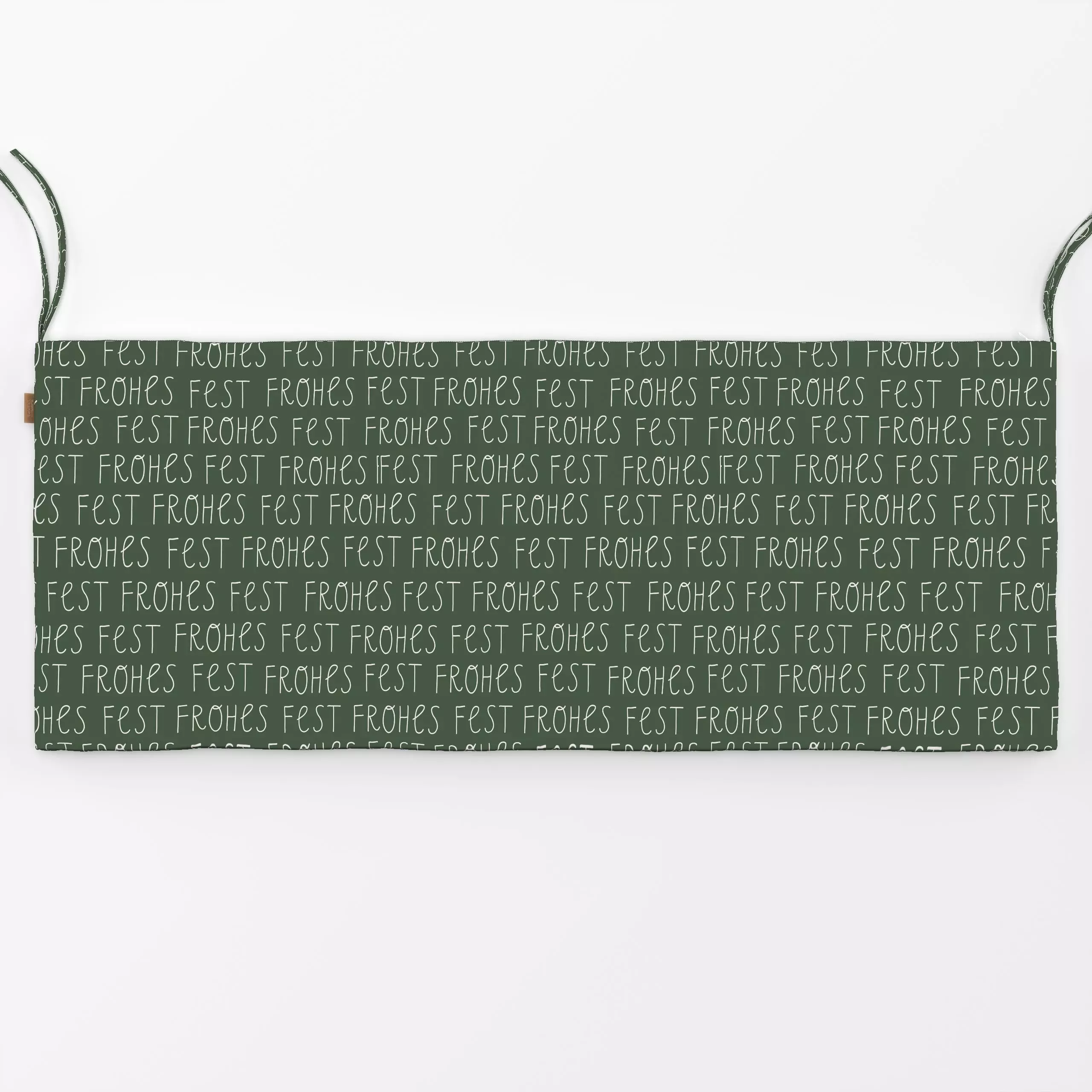 Bankauflage Frohes Fest dunkelgrün - Sprüche & Schriftzüge, Weihnachten - von „Kathrin Woo"; Muster, minimal, Weihnachten, W...