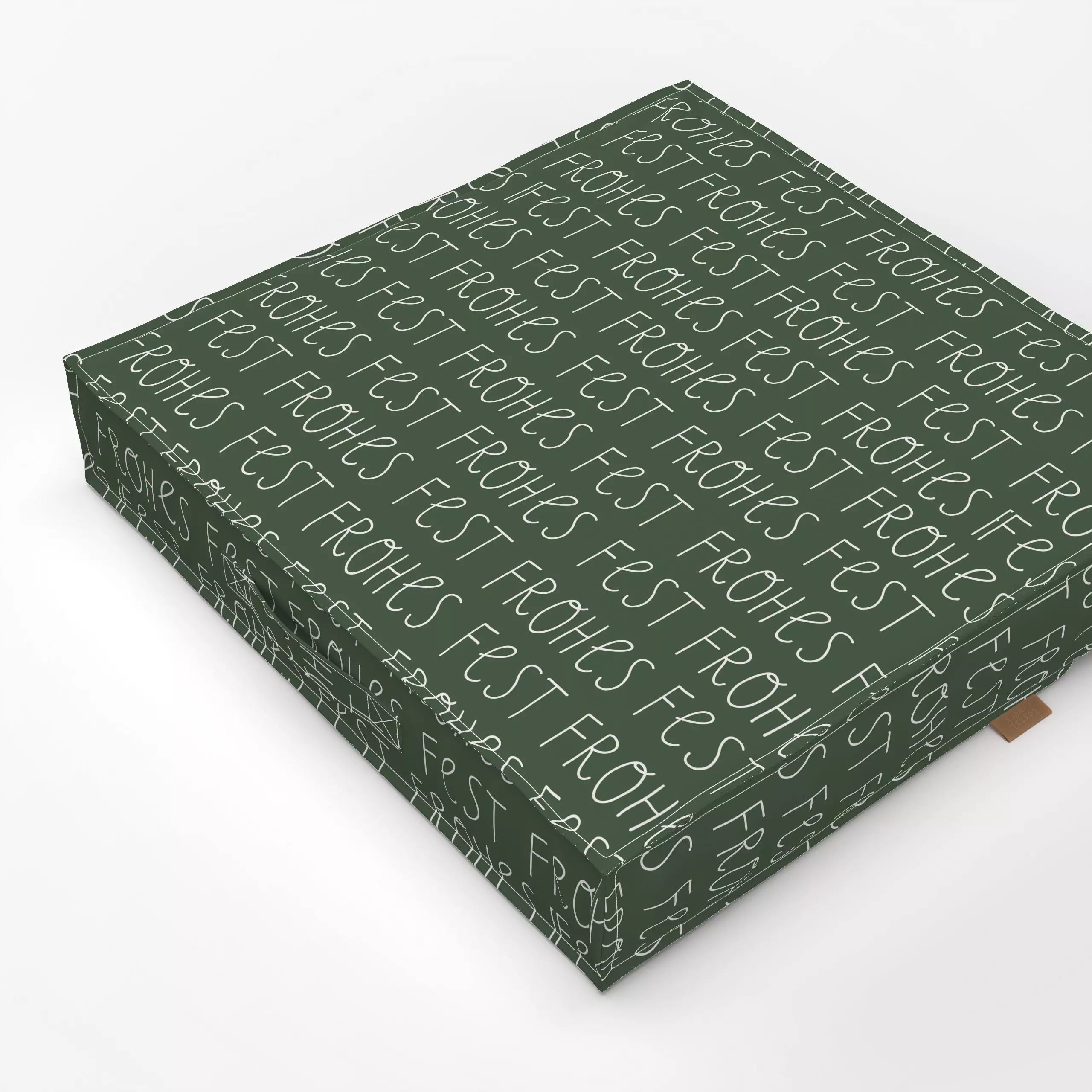 Bodenkissen Frohes Fest dunkelgrün - Sprüche & Schriftzüge, Weihnachten - von „Kathrin Woo"; Muster, minimal, Weihnachten, W...