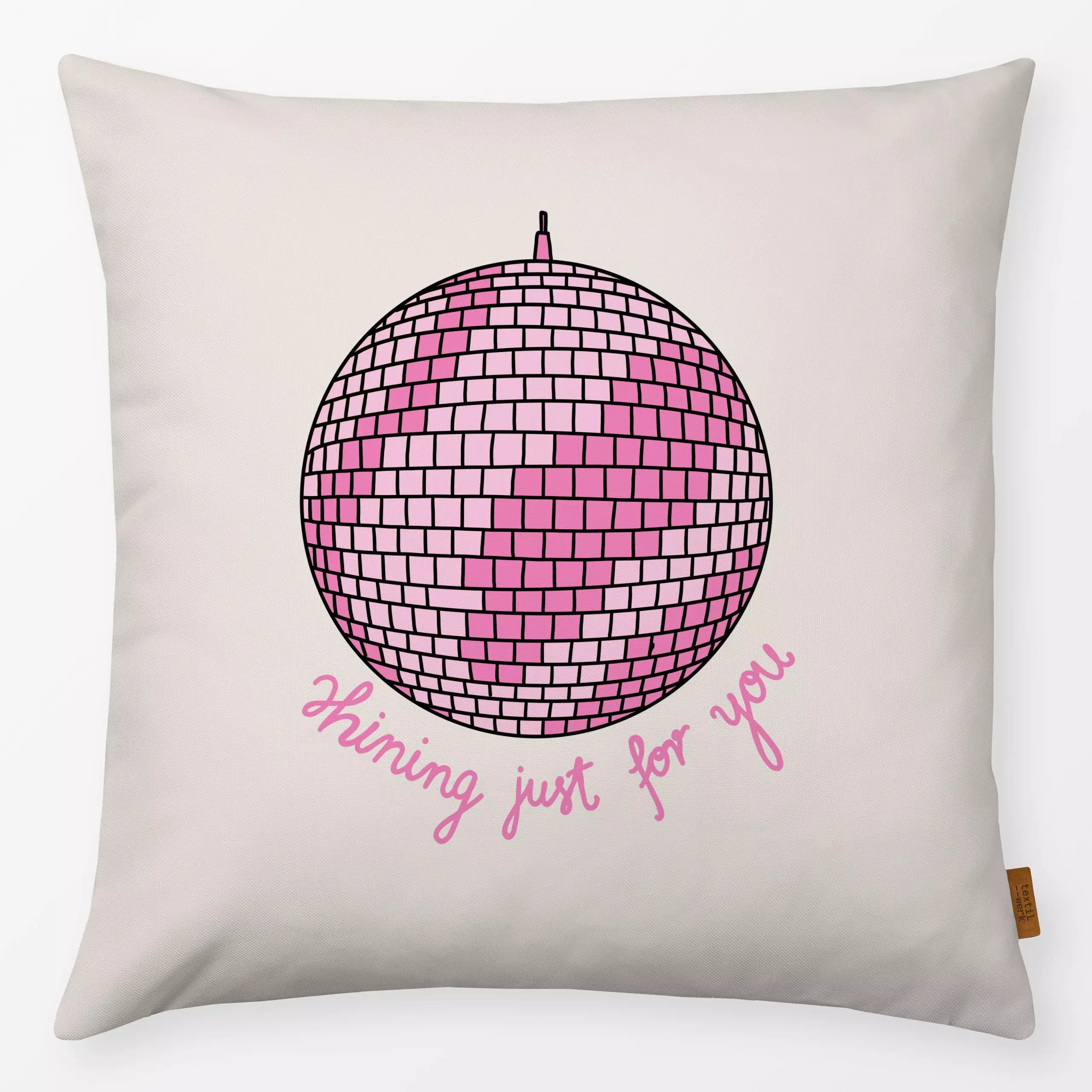 Kissen Shining just for you Beige - Sommer, Anlässe - von „textilwerk"; Illustration, trend, Geschenk, textilwerk, swiftie, ...