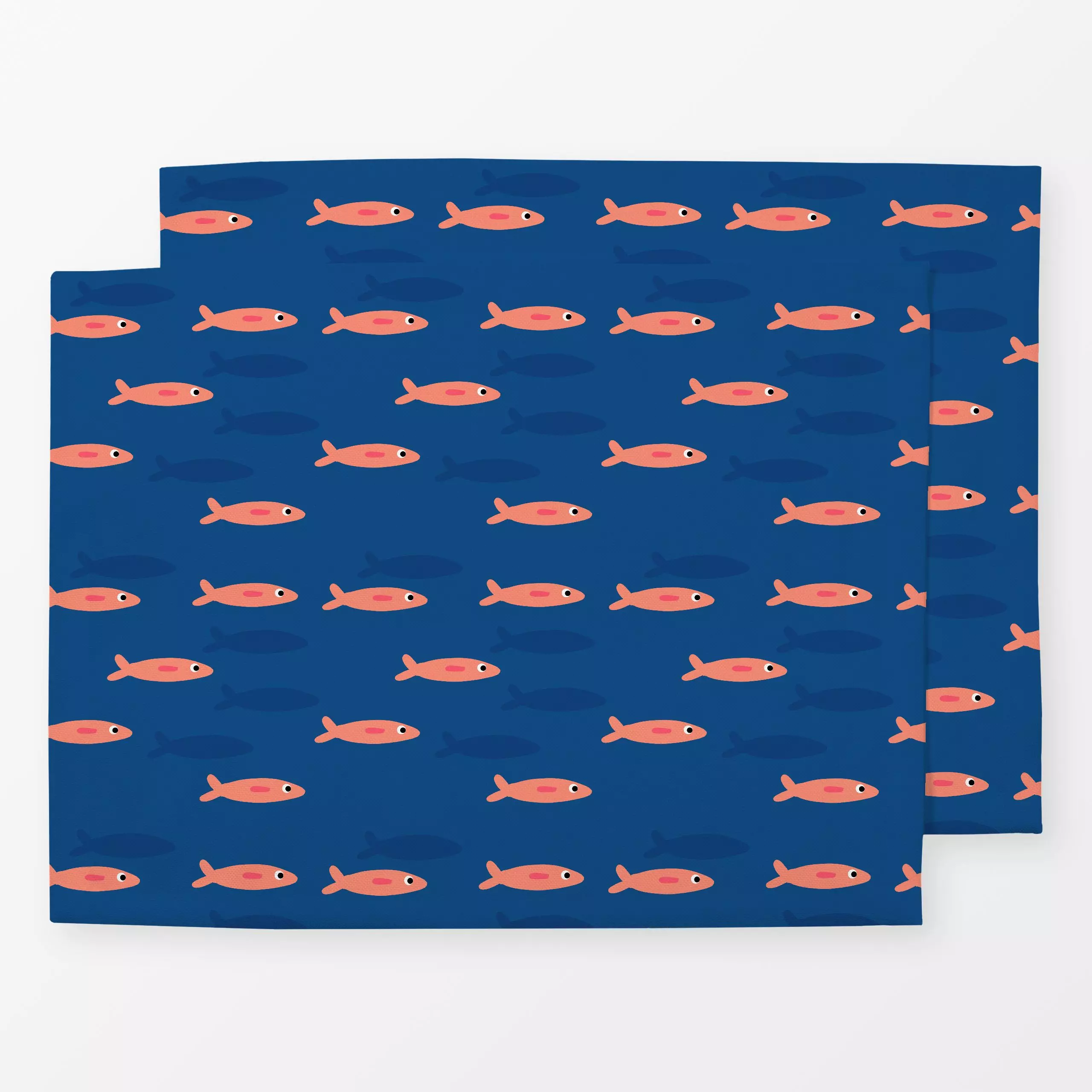 Tischset Fischmuster blau - Kinderzimmer & Motive für Kinder, Tiere, Symbole & Muster - von „Julia Reyelt"; minimal, Ozean, ...
