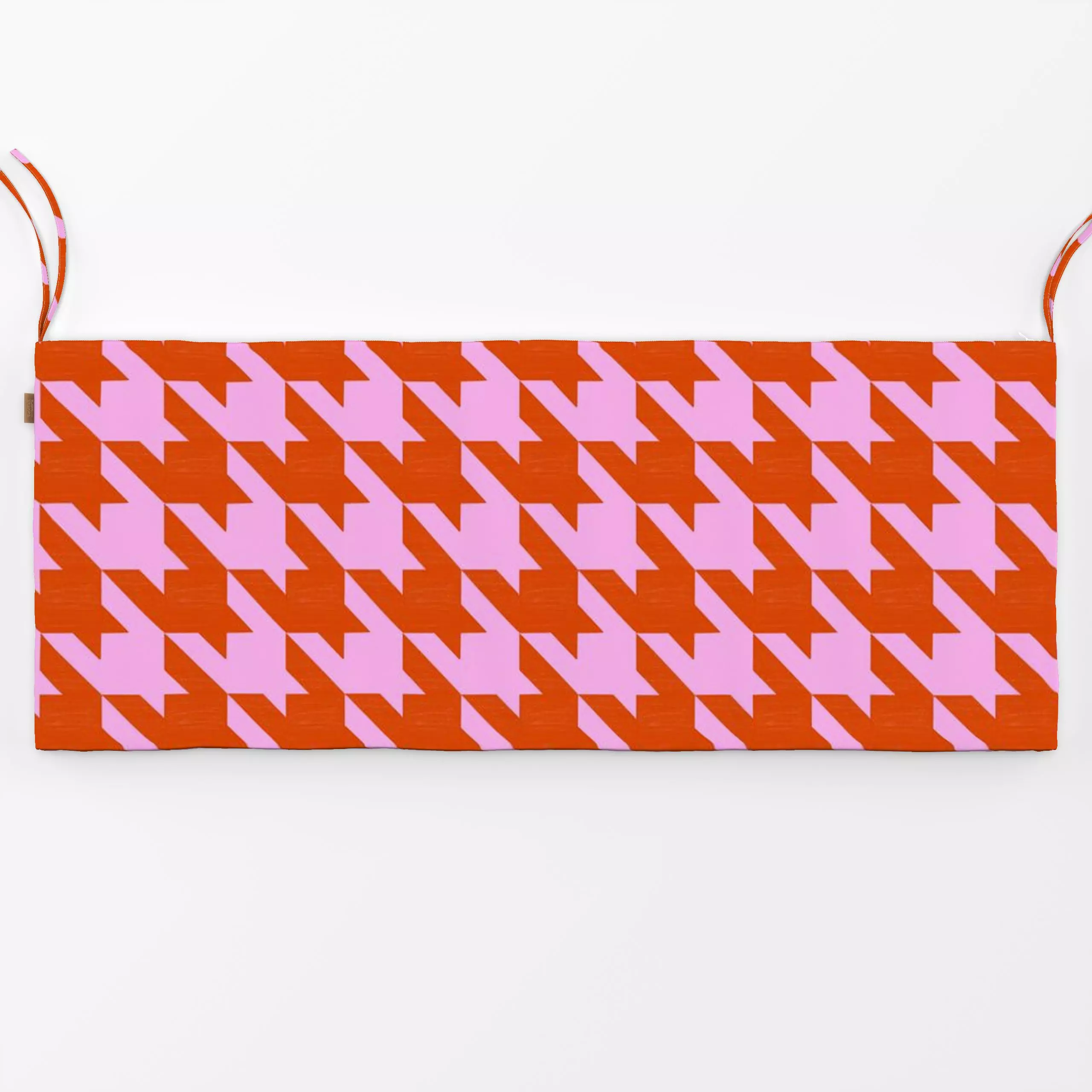 Bankauflage Blush Tangerine Hahnentritt - Symbole & Muster - von „Eda Şahin"; abstrakt, rosa, Retro, grafisch, bunt, colorfu...