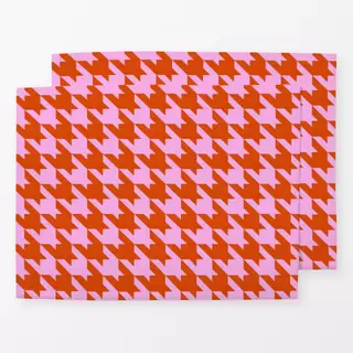 Tischset Blush Tangerine Hahnentritt