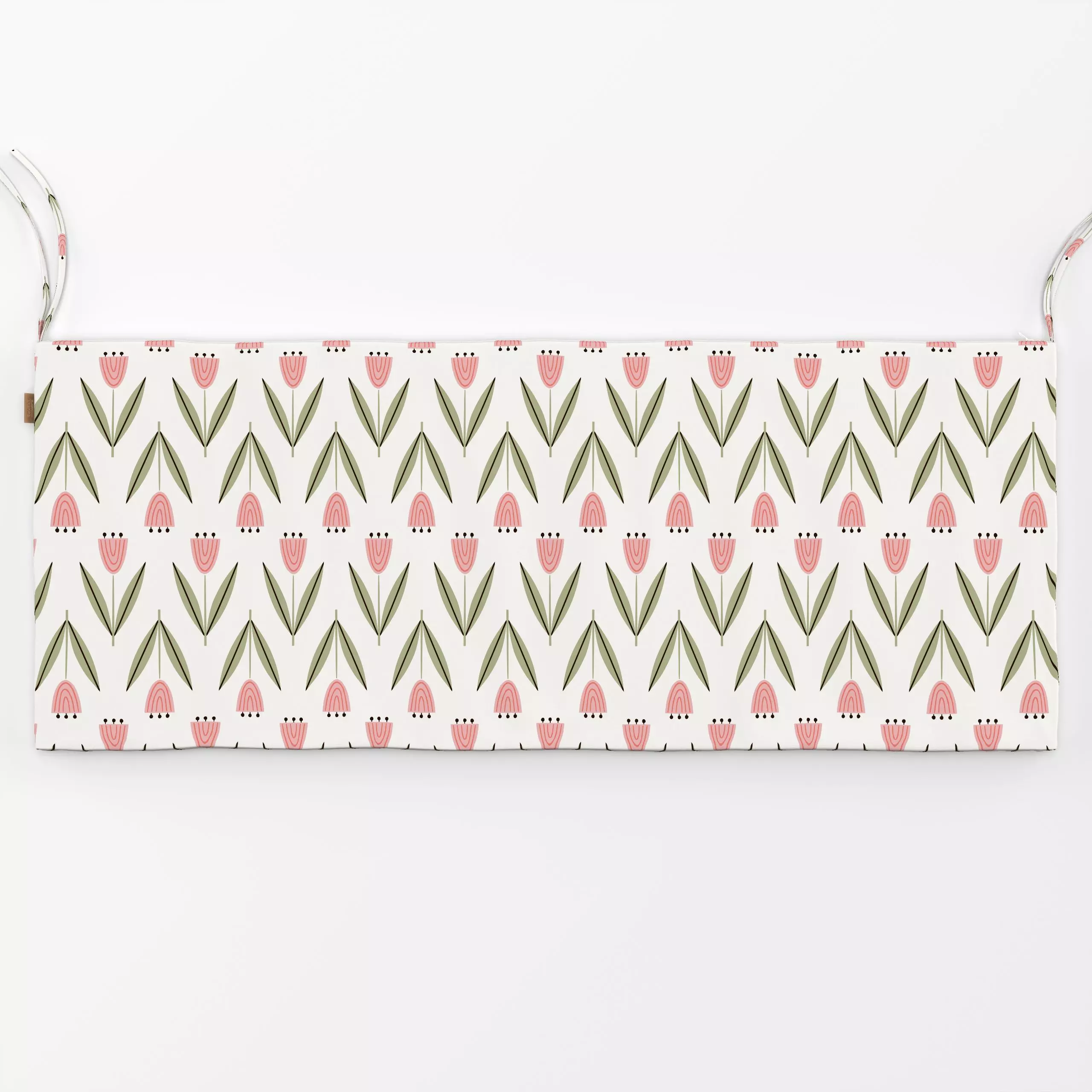 Bankauflage Tulip rosa grün - Blumen & Florales, Frühling - von „Kathrin Woo"; Muster, minimal, Tulpen, modern, grafisch, tu...