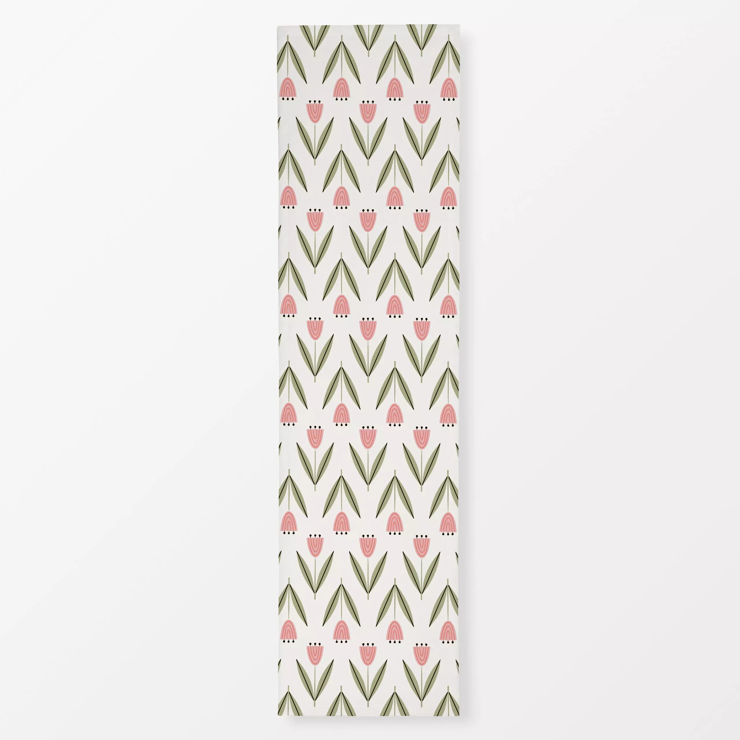 Tischläufer Tulip rosa grün - Blumen & Florales, Frühling - von „Kathrin Woo"; Muster, minimal, Tulpen, modern, grafisch, tu...