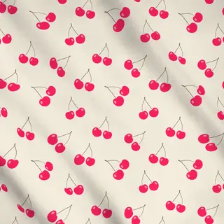 Meterware Kirschenmuster creme