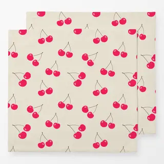 Servietten Kirschenmuster creme