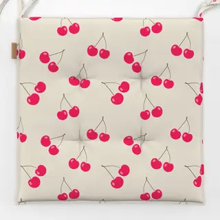 Sitzkissen Kirschenmuster creme