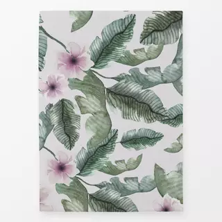 Geschirrtuch Palmwedel und Hibiskus rosa