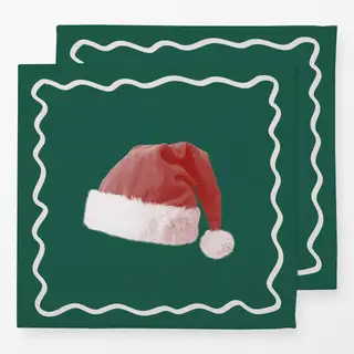 Servietten Weihnachtsmütze Grün