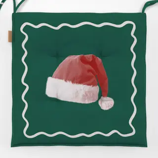 Sitzkissen Weihnachtsmütze Grün