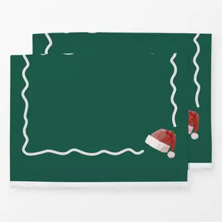 Tischset Weihnachtsmütze Grün