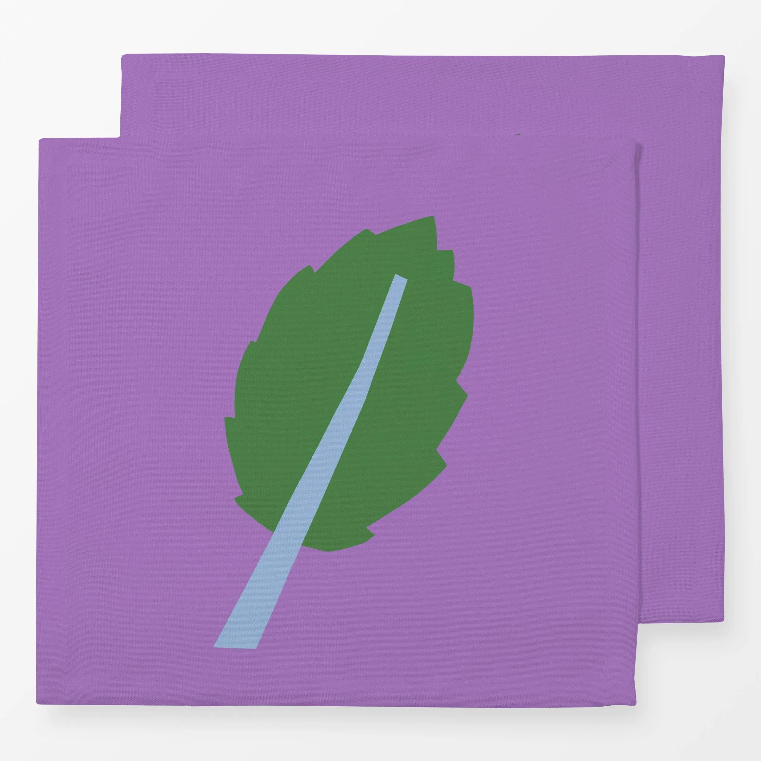 Servietten Frühling Blatt grün lila - Blumen & Florales, Frühling, Pflanzen & Botanik - von „Iris Knabenschuh Textildesign";...