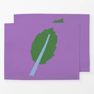 Tischset Frühling Blatt grün lila