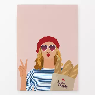 Geschirrtücher Coole Französin mit Baguette