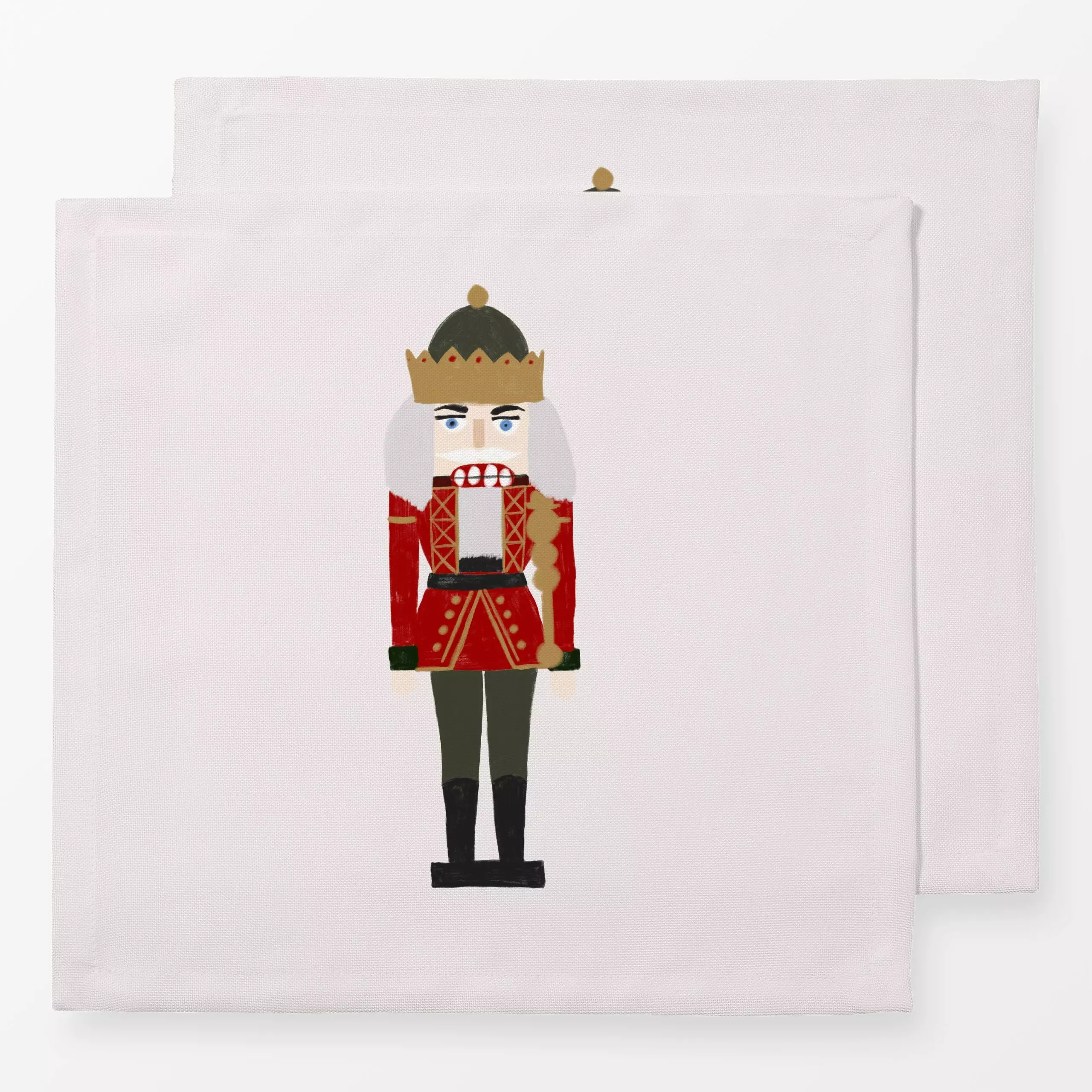 Servietten Nussknacker Beige - Weihnachten, Retro & Vintage - von „Sophie Augustin Illustration"; Nussknacker, Weihnachten, ...